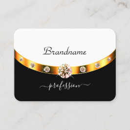 Luxury Guld Black and White Initialer Rhinestones Visitkort