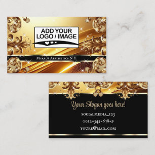 Luxury Guld Black Deluxe Golden med Logotyp Visitkort
