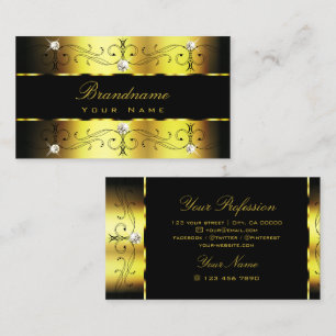 Luxury Guld Black Ornate Gräns Jewels Ornamental Visitkort