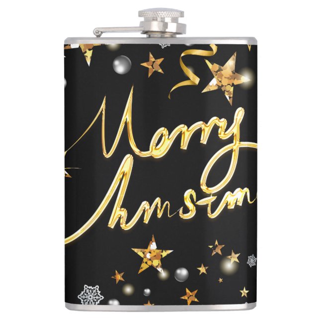 Luxury Guld & Black Stars Metallic Mode Julafton Fickplunta (Framsidan)