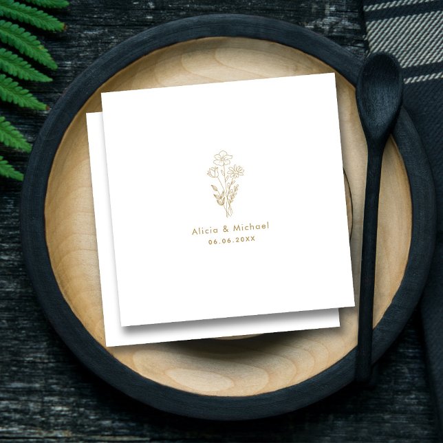 Luxury Guld Bröllop Napkins : Romantic Firande Pappersservett (Luxury Gold Wedding Napkins _ Romantic Celebration )