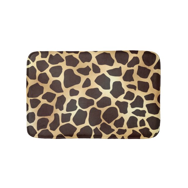 Luxury Guld Brown Giraffe Animal Print Mönster Badrumsmatta (Framsidan)