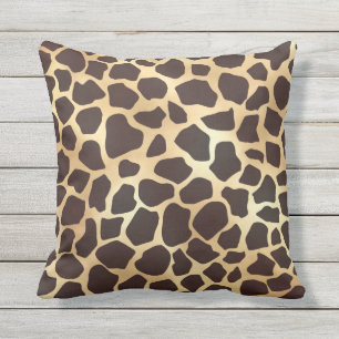 Luxury Guld Brown Giraffe Animal Print Mönster Kudde
