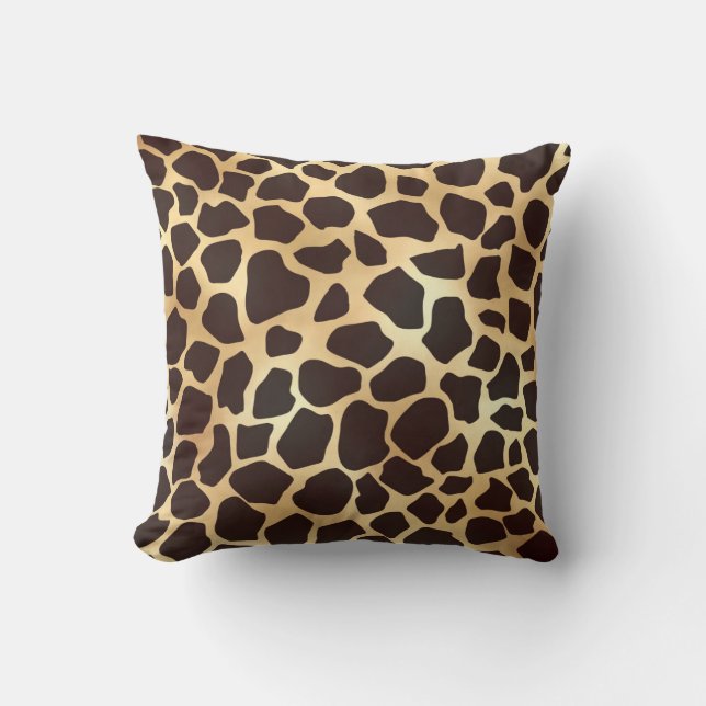Luxury Guld Brown Giraffe Animal Print Mönster Kudde (Framsida)
