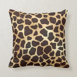 Luxury Guld Brown Giraffe Animal Print Mönster Kudde