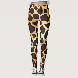 Luxury Guld Brown Giraffe Animal Print Mönster Leggings