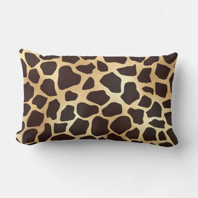 Luxury Guld Brown Giraffe Animal Print Mönster Lumbarkudde (Framsida)