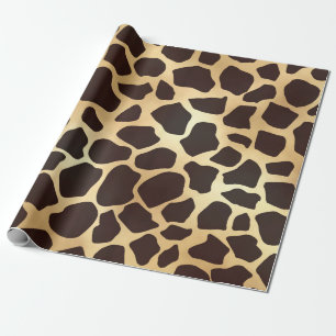 Luxury Guld Brown Giraffe Animal Print Mönster Presentpapper