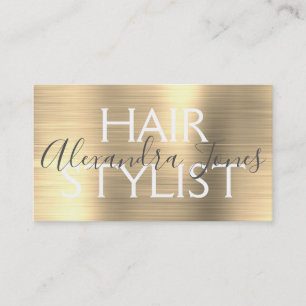 Luxury Guld Brushed Metall Hair Stylist Visitkort