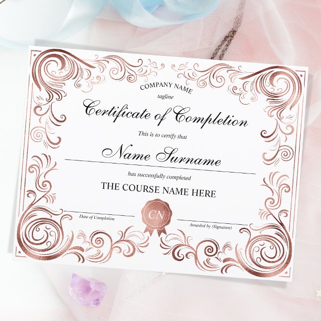 Luxury Guld Certificate of Completion Award Course (Skapare uppladdad)