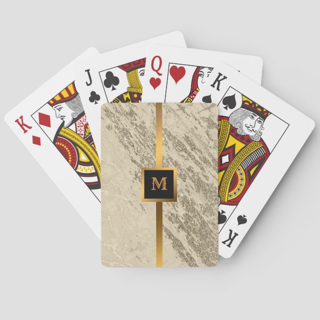 Luxury Guld Champagne Glitter Marble Customize Casinokort (Baksidan)