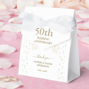 Luxury Guld Confetti 50:e Bröllop-årsdagen Presentaskar