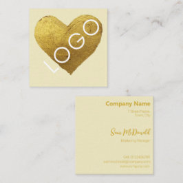 LUXURY GULD CREAM GULT LOGOTYP PROMOTIONAL COMPANY FYRKANTIGT VISITKORT