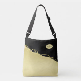 Luxury guld dekorativ på guld & Black, Monogram. Axelväska
