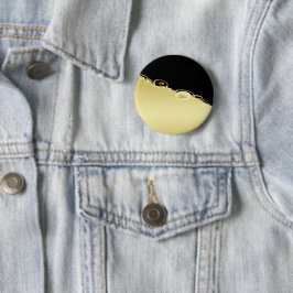 Luxury guld dekorativ på guld & Black, Monogram. Knapp