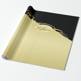 Luxury guld dekorativ på guld & Black, Monogram. Presentpapper