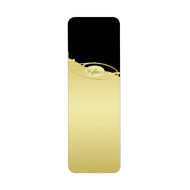 Luxury guld dekorativ på guld & Black, Monogram. Returadress Etikett