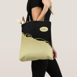 Luxury guld dekorativ på guld & Black, Monogram. Tygkasse