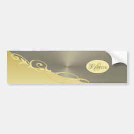 Luxury guld dekorativ på guld & silver, Monogram Bildekal