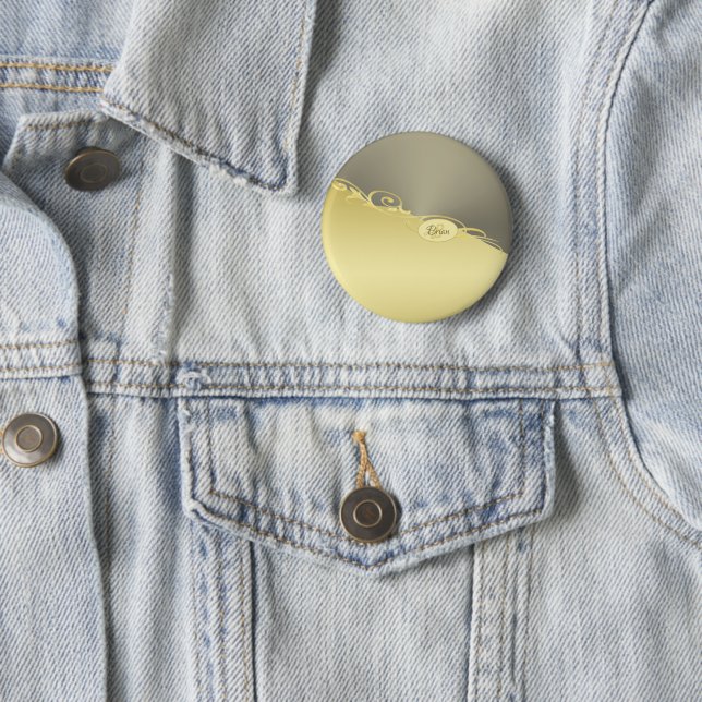 Luxury guld dekorativ på guld & silver, Monogram. Knapp (In Situ)