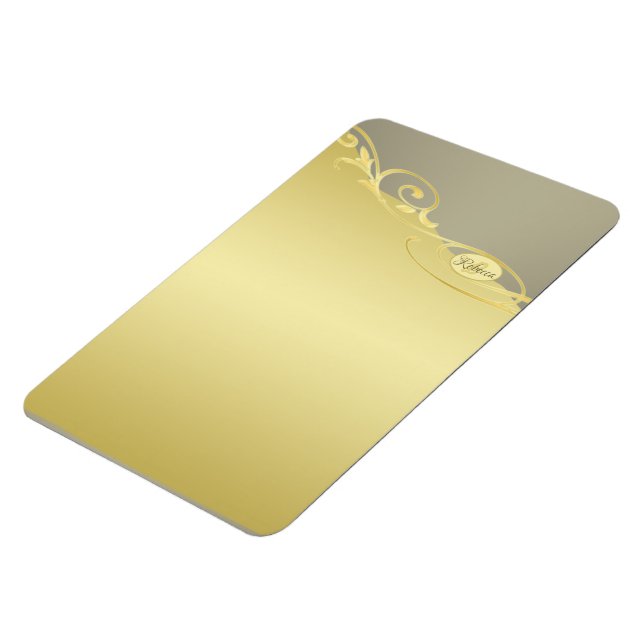 Luxury guld dekorativ på guld & silver, Monogram Magnet (Vänstra Sidan)