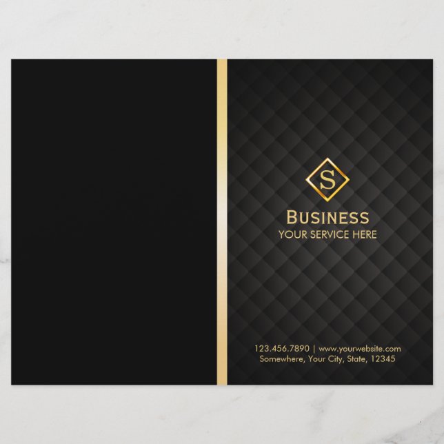 Luxury Guld Diamond Monogram Elegant Bi-Fold (Framsida)