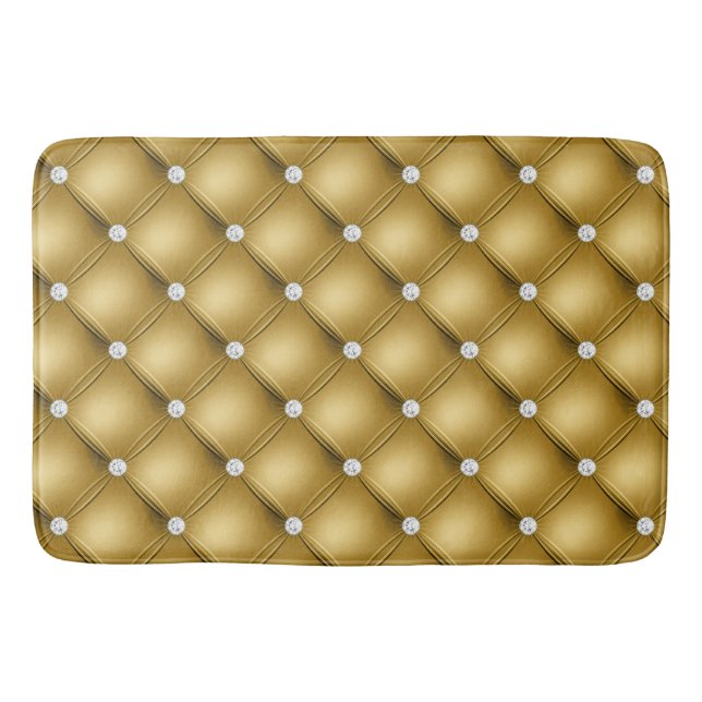 Luxury Guld Diamond Tuftade Mönster Badrumsmatta (Framsidan)