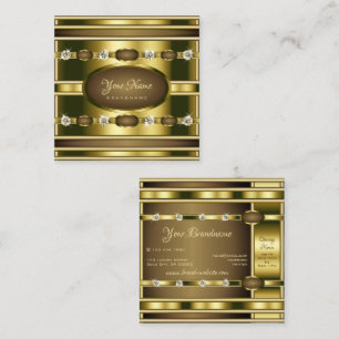 Luxury Guld Effect med Shimmery Faux Rhinestones Fyrkantigt Visitkort