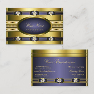 Luxury Guld Färg med Blue och Faux Rhinestones Visitkort