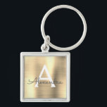 Luxury Guld Faux Stainless Steel Monogram Fyrkantig Silverfärgad Nyckelring<br><div class="desc">Guld Faux Stainless Steel Metallic Elegant Keychain. Dessa nyckelkedjor kan anpassas så att de omfattar ditt första och första namn. Dessa nyckelringar gör underbar födelsedag,  möhippa eller bachelorette-parti till fördel.</div>