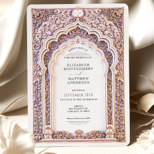 Luxury Guld Filigree Bröllop Ornate Arch-inbjudan Inbjudningar