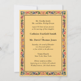 Luxury Guld Florentine Arabesque Bröllop Inbjudningar