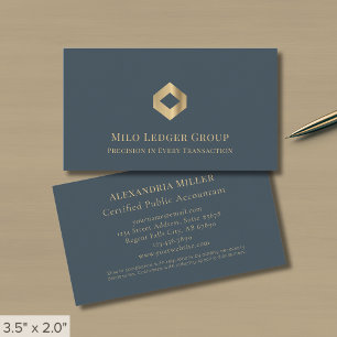 Luxury Guld Geometric Diamond Logotyp Visitkort