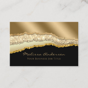 Luxury Guld Glam Glitter Foil Torn Kant Visitkort