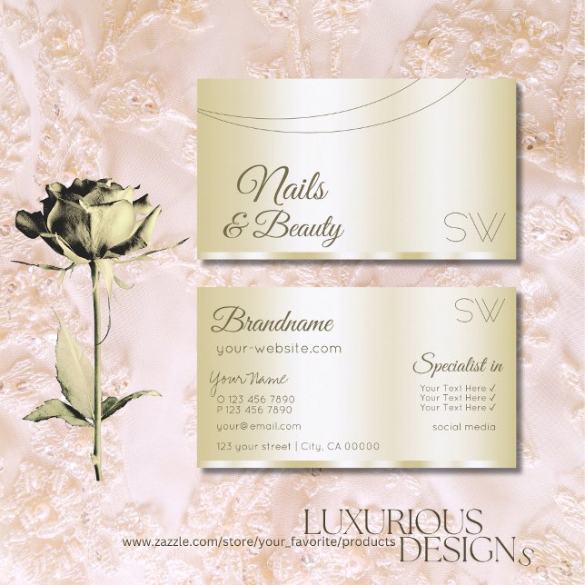 Luxury Guld Glamous med Monogram Professionell Visitkort (Skapare uppladdad)