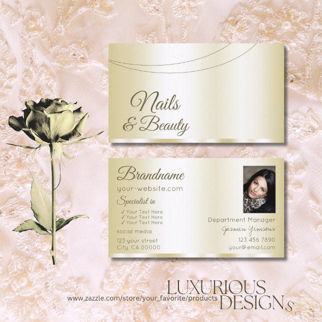 Luxury Guld Glamous med Photo Professionell Visitkort (Skapare uppladdad)