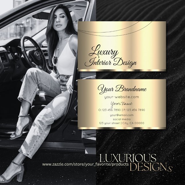Luxury Guld Glamous Professionell och Simple Visitkort (Skapare uppladdad)