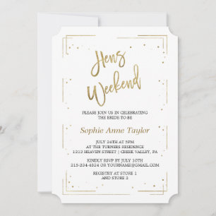 Luxury Guld Glitter Bachelorette Helg Inbjudningar