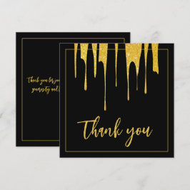 Luxury Guld Glitter Drips Sweet 16 Birthday Tack Kort