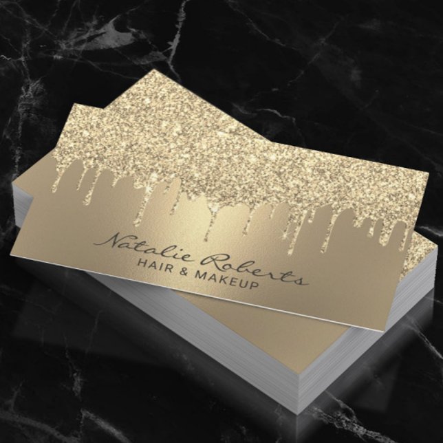 Luxury Guld Glitter driver Modern Beauty Salon Visitkort (Skapare uppladdad)