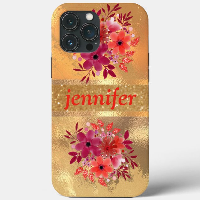 Luxury Guld Glitter och Gnistra Monogram  (Baksida)