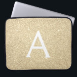 Luxury Guld Glitter och Gnistra Monogram Laptop Fodral<br><div class="desc">Luxury Guld Faux Glitter och Gnistra Elegant Monogram Fodral. Fodral kan anpassas så att det omfattar ditt första och första namn.</div>