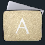 Luxury Guld Glitter och Gnistra Monogram Laptop Fodral<br><div class="desc">Luxury Guld Faux Glitter och Gnistra Elegant Monogram Fodral. Fodral kan anpassas så att det omfattar ditt första och första namn.</div>