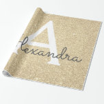 Luxury Guld Glitter och Gnistra Monogram Presentpapper<br><div class="desc">Luxury Guld Faux Glitter och Gnistra Elegant Gift Wrapping Papper. Den här presentförpackningens pappra kan anpassas så att den omfattar ditt första och första namn för en gåva till paket för en flickbarnskötare,  Möhippa,  Bachelorette Party eller Girl's Födelsedagsfest.</div>