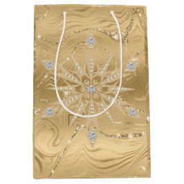 Luxury Guld Glitter Snowflake Diamond