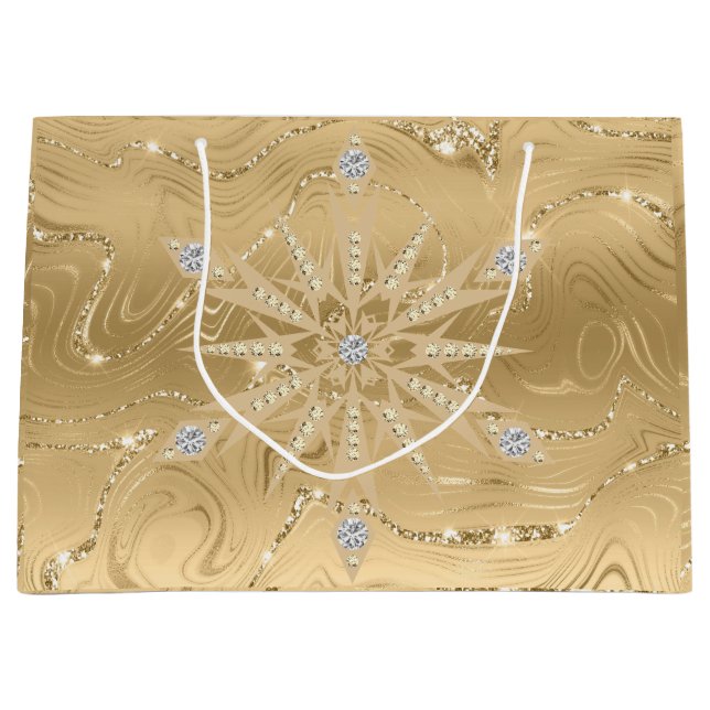 Luxury Guld Glitter Snowflake Diamond (Framsidan)