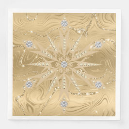 Luxury Guld Glitter Snowflake Diamond Pappersservett