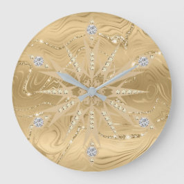 Luxury Guld Glitter Snowflake Diamond Stor Klocka