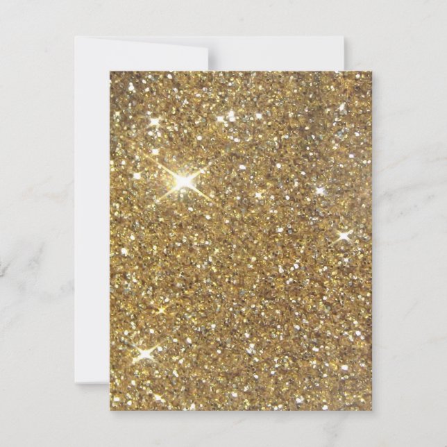 Luxury Guld Glitter - tryckt bild Inbjudningar (Framsida)