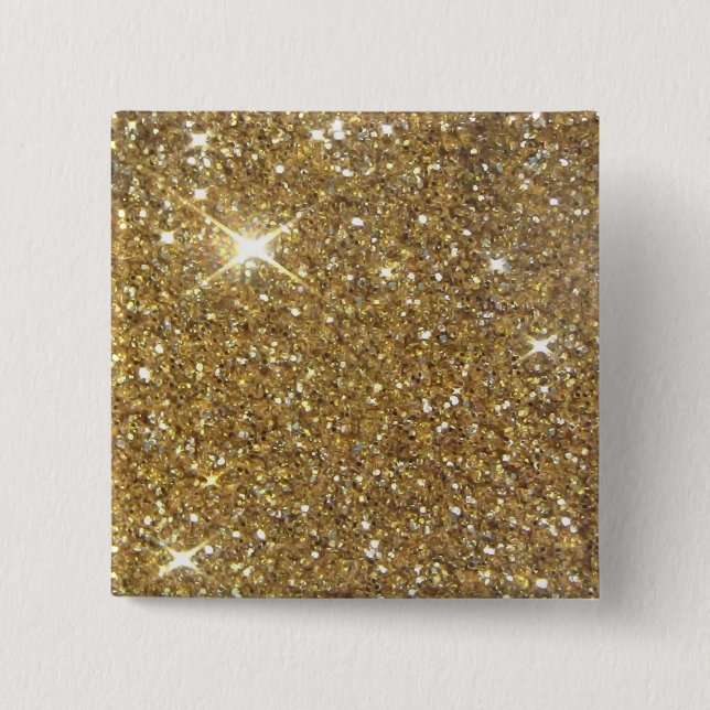 Luxury Guld Glitter - Tryckt bild Knapp (Framsida)